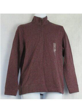 Tasso Elba Men's Birdseye Quarter-Zip Pullover Sweater, Red Velvet Combo, Small
